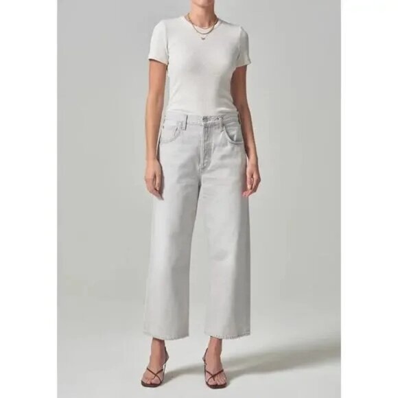 Citizens of Humanity Gaucho Vintage Crop Wide Leg Comet Grey Jeans Womens 30 NEW - Picture 1 of 11